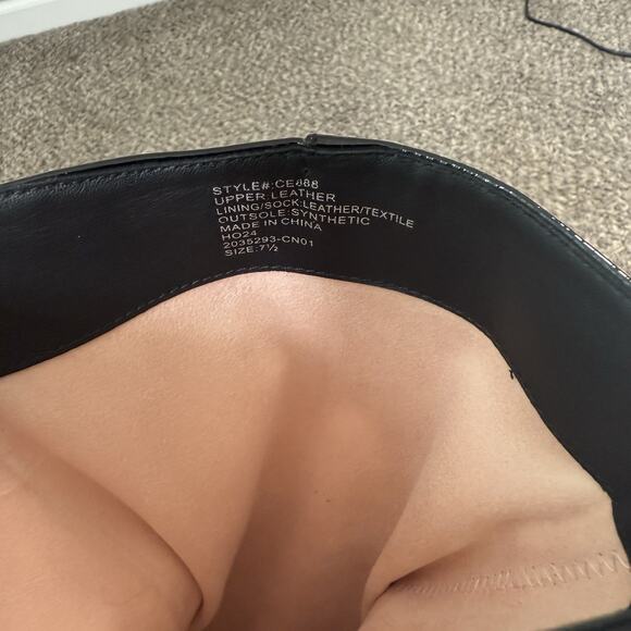 J. Crew Boots Round Heel Tall Patent Leather Size 7.5 Square Toe New - Picture 7 of 7